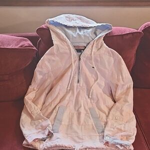 Vineyard Vines pink & white squares plaid Madras hoodie XS 100% Cotton